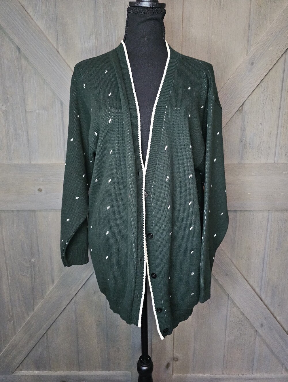 Vintage Girl Scouts Leader Knit Cardigan Sweater sz Large